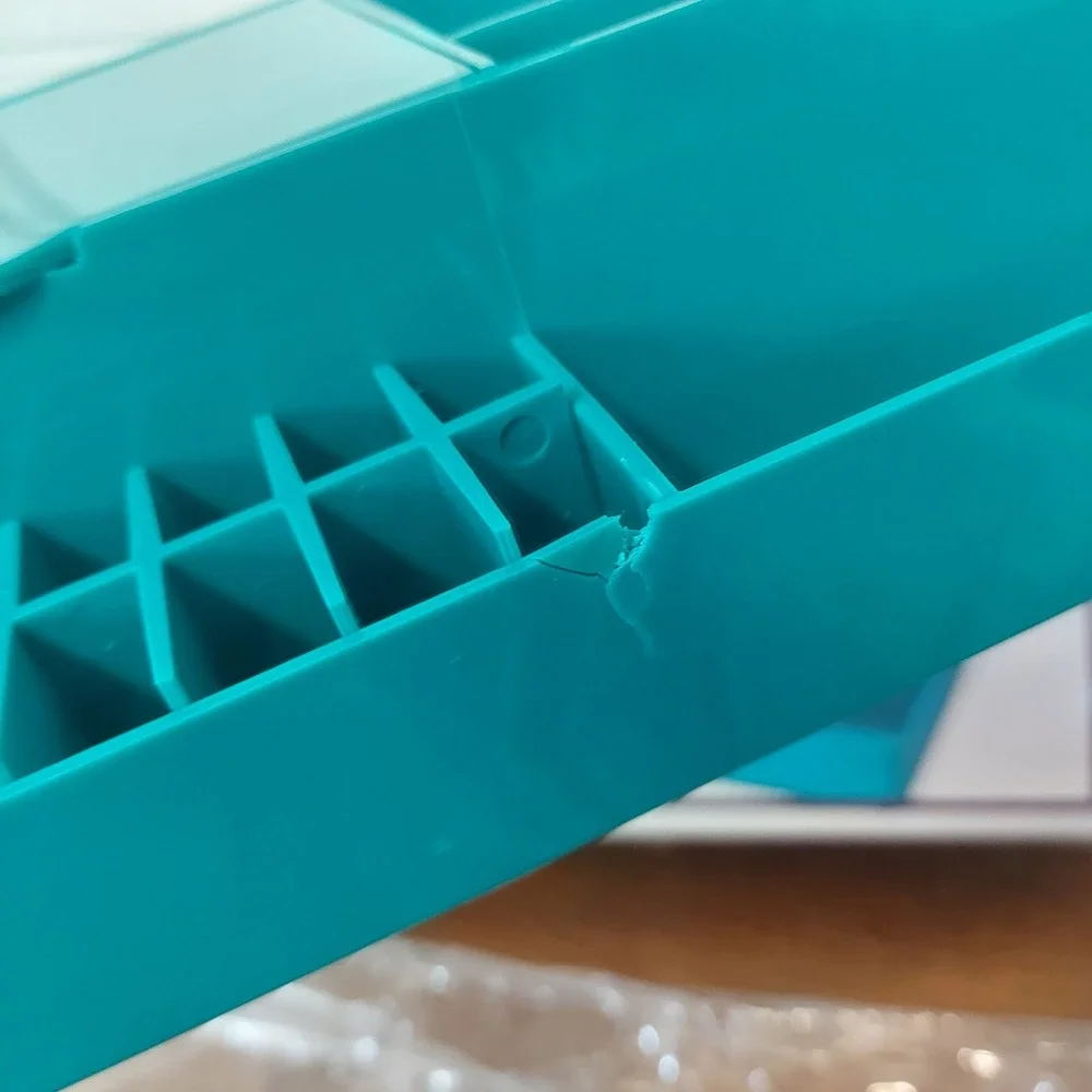 Vintage Kmart Teal Blue Cosmetic Organizer Mirror Heart Cutouts 90s Vanity Tray